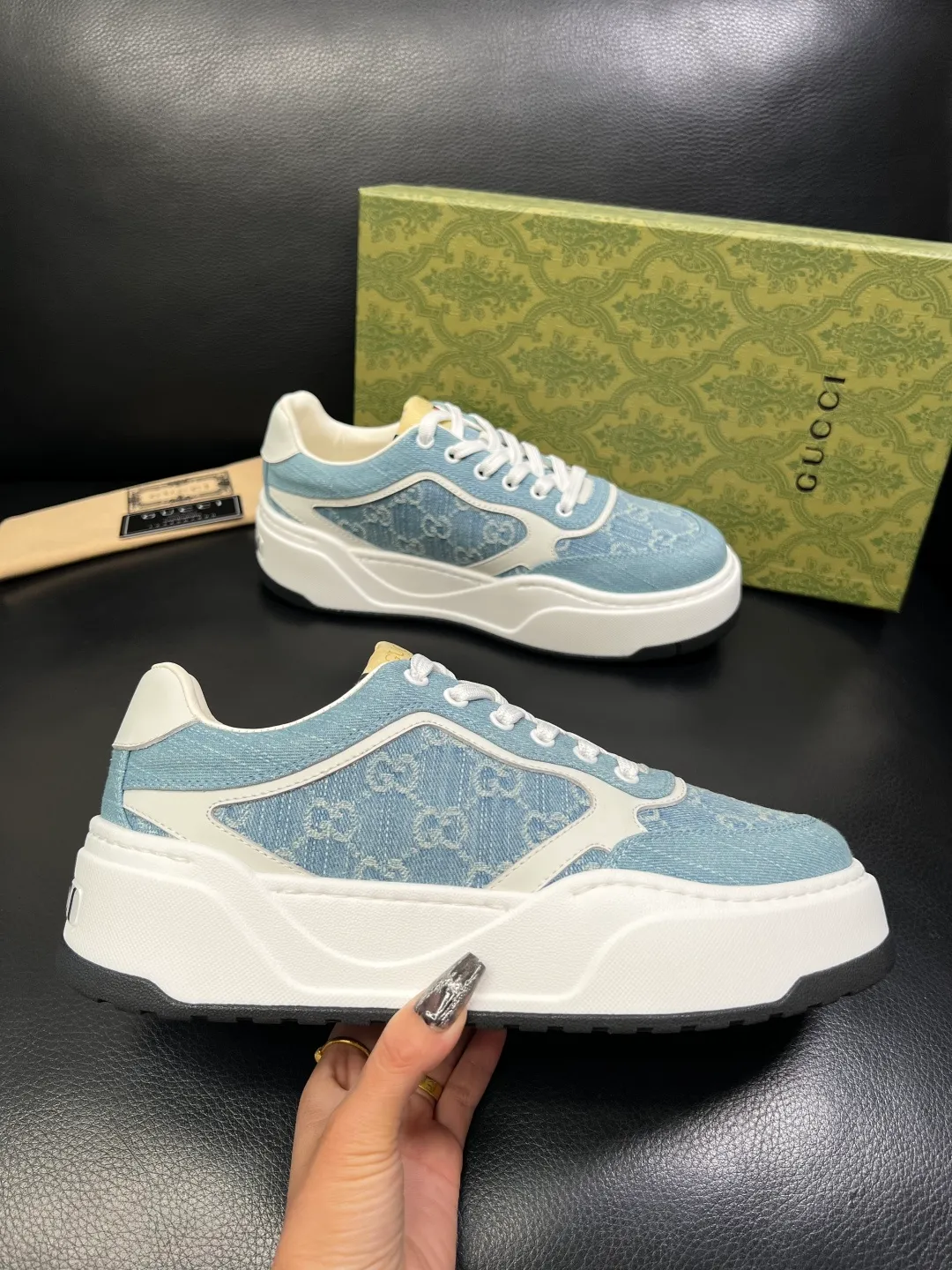 Men's shoes 💰820 Gucci high quality top crafts Gucci counter new original factory configuration, imported cowhide patchwork fabric from Italy, imported cowhide lining, breathable and comfortable, sole: original factory special supply original sole super comfortable, original factory and single goods, welcome to compare, code number 38-44 (customized 45 46)